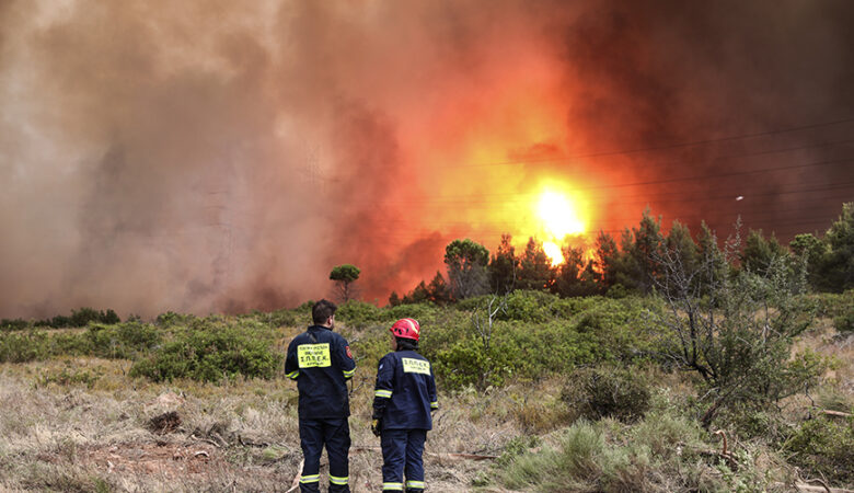 Εξαπλώνεται η φωτιά στην Αττική: Οι φλόγες έφτασαν στις παρυφές της Σταμάτας