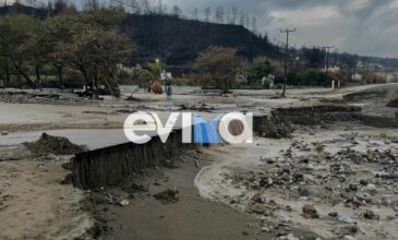 Κακοκαιρία «Αθηνά»: Εγκλωβισμένοι άνθρωποι στη βόρεια Εύβοια – Κατέβηκε το βουνό μέσα στα χωριά