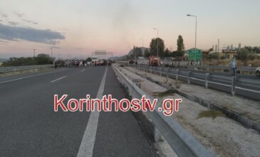 Κλειστή η εθνική οδός Αθηνών-Πατρών στο Ζευγολατιό