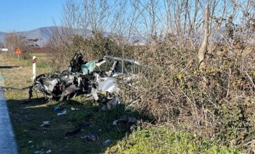 Τρομακτική σύγκρουση φορτηγού με ΙΧ αυτοκίνητο στη Λάρισα – Ένας νεκρός