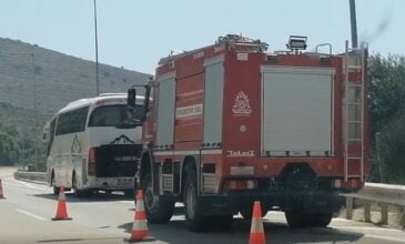 Ηγουμενίτσα: Πανικός από φωτιά σε τουριστικό λεωφορείο στην Εγνατία Οδό