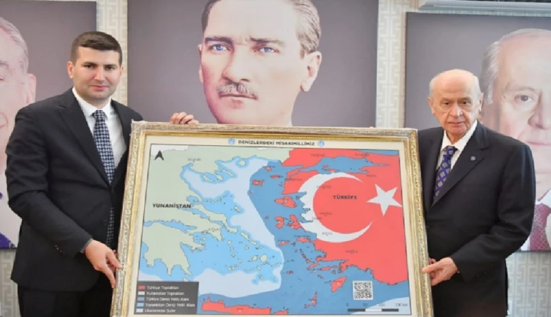 Αντιδρά η Ελλάδα για τον «προκλητικό χάρτη» Μπαχτσελί: Δείχνει τουρκικό το μισό Αιγαίο και την Κρήτη
