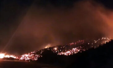 Φωτιά στη Σάμο: Ολονύχτια μάχη με τις φλόγες – Εκκενώθηκαν οικισμοί, απειλήθηκαν σπίτια – Δύο νεκροί από πτώση ελικοπτέρου
