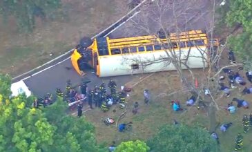 ΗΠΑ: Ανατράπηκε σχολικό λεωφορείο στη Νέα Υόρκη – 36 τραυματίες