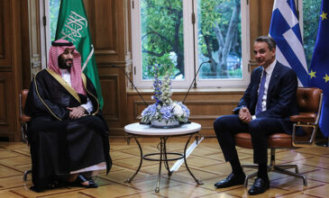 Συνάντηση του πρωθυπουργού με τον Σαουδάραβα πρίγκιπα Μπιν Σαλμάν