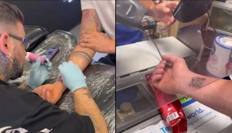 Έκανε το πιο… χρήσιμο τατουάζ για να ψωνίζει στο σούπερ μάρκετ – Οι υπάλληλοι μένουν με το στόμα ανοικτό