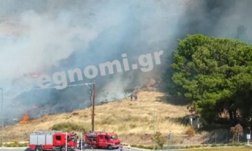 Πυρκαγιά σε έκταση με χαμηλή βλάστηση πίσω από το νοσοκομείο Χαλκίδας