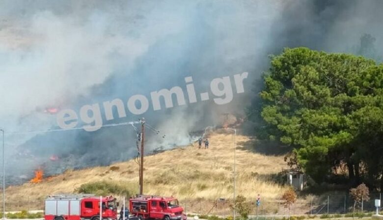 Πυρκαγιά σε έκταση με χαμηλή βλάστηση πίσω από το νοσοκομείο Χαλκίδας