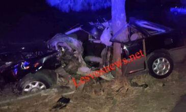 Θανατηφόρο τροχαίο στη Λέσβο: Καρφώθηκε σε δέντρο με το αυτοκίνητό του