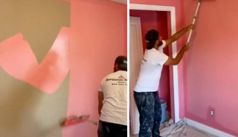 Πώς να βάψεις έναν τοίχο μέσα σε 35 δευτερόλεπτα – Δείτε το βίντεο που έγινε viral
