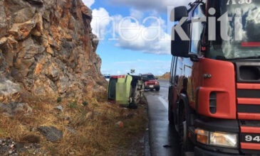 Κρήτη: Σοβαρό τροχαίο στο Κακό Όρος – Το όχημα τους έπεσε στα βράχια