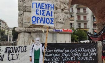 Θεσσαλονίκη: Ο περίεργος διαδηλωτής με την κουκούλα – «Πλεύρη είσαι ωραίος»