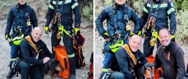 Λαμία: Άνδρες της ΕΜΑΚ διέσωσαν κυνηγόσκυλο που είχε εγκλωβιστεί σε φαράγγι