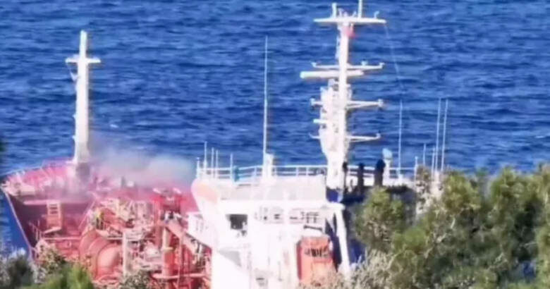 Σάμος: Πυρκαγιά σε δεξαμενόπλοιο – Καλά στην υγεία τους τα 17 μέλη του πληρώματος
