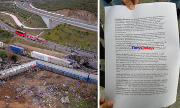 Θεσσαλονίκη: Επιζώντες μοίρασαν φυλλάδια με τα ονόματα των θυμάτων της τραγωδίας των Τεμπών στον σταθμό του ΟΣΕ