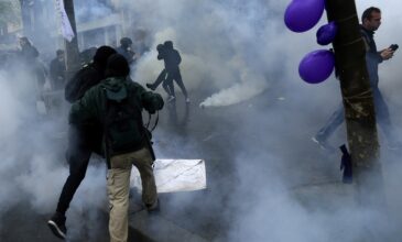 Άγριες συγκρούσεις με φωτιές και δακρυγόνα στην φετινή Πρωτομαγιά στη Γαλλία
