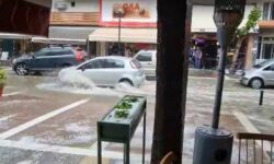 «Άνοιξαν οι ουρανοί» στην Πτολεμαϊδα: Ισχυρή καταιγίδα με χαλάζι