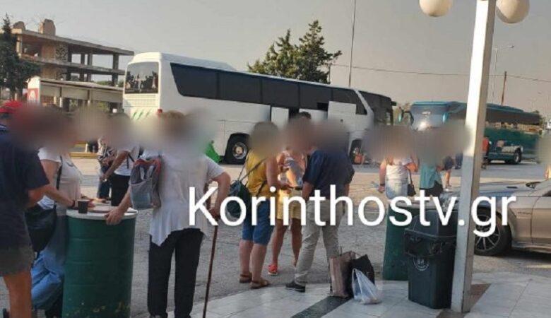 Μεγάλη φωτιά στο Λουτράκι: Ακινητοποιημένα δεκάδες λεωφορεία στον Ισθμό της Κορίνθου