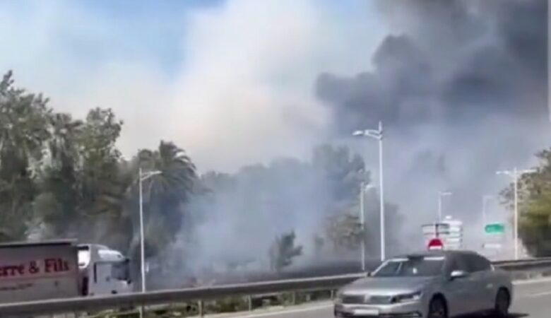 Γαλλία: Μεγάλη φωτιά σε αυτοκινητόδρομο κοντά στο αεροδρόμιο της Νίκαιας – Δείτε βίντεο