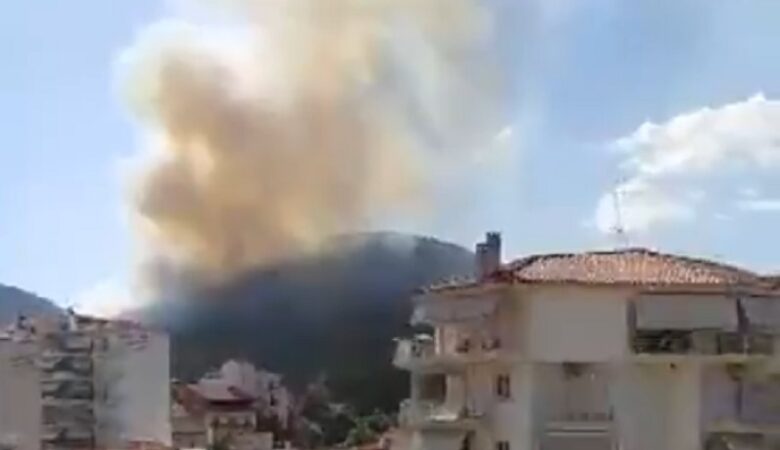 Μεγάλη φωτιά σε δασική έκταση στον Άγιο Βλάση στην Τρίπολη