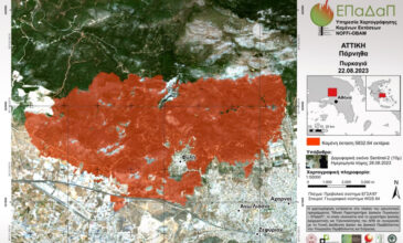 Δορυφορική απεικόνιση της καμμένης γης: Κάηκαν σχεδόν 900 χιλιάδες στρέμματα σε Έβρο και Πάρνηθα