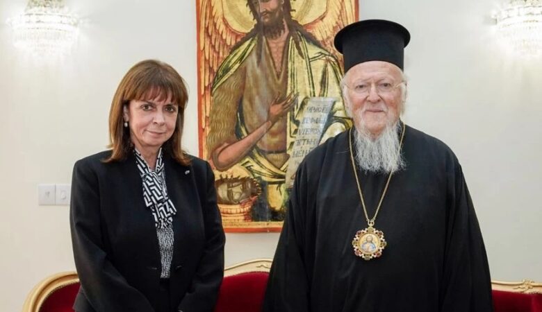 Συνάντηση Κατερίνας Σακελλαροπούλου με τον Οικουμενικό Πατριάρχη Βαρθολομαίο στην Ελβετία