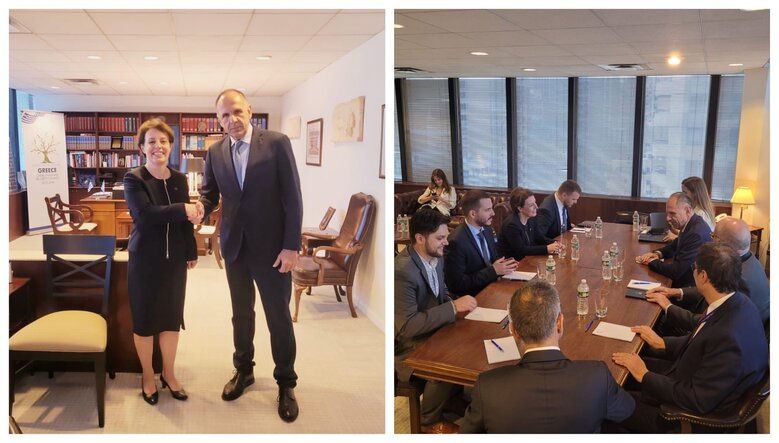 Τετ α τετ Γεραπετρίτη με την υπουργό Εξωτερικών του Κοσόβου στη Νέα Υόρκη