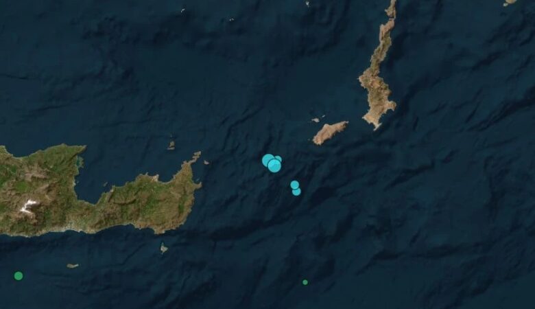 Έντονη σεισμική δραστηριότητα μεταξύ της Κάσου και της Κρήτης