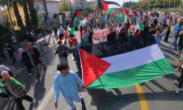Συλλαλητήριο συμπαράστασης στην Αθήνα για τον παλαιστινιακό λαό