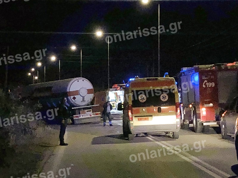 Τρομακτικό τροχαίο με ένα νεκρό σε σύγκρουση ΙΧ αυτοκινήτου με βυτιοφόρο στη Λάρισα