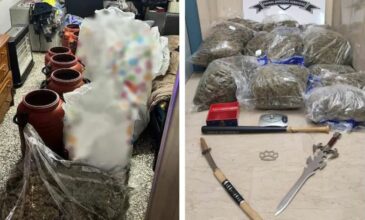 Συνελήφθησαν δύο άτομα για ναρκωτικά και όπλα στο κέντρο της Αθήνας – Κατασχέθηκαν πάνω από 46 κιλά κάνναβης