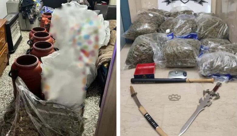 Συνελήφθησαν δύο άτομα για ναρκωτικά και όπλα στο κέντρο της Αθήνας – Κατασχέθηκαν πάνω από 46 κιλά κάνναβης