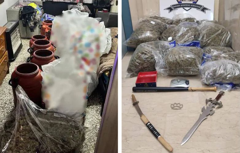 Συνελήφθησαν δύο άτομα για ναρκωτικά και όπλα στο κέντρο της Αθήνας – Κατασχέθηκαν πάνω από 46 κιλά κάνναβης