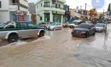 Σε ποτάμια μετέτρεψε η κακοκαιρία τους δρόμους σε όλο το νησί της Ρόδου