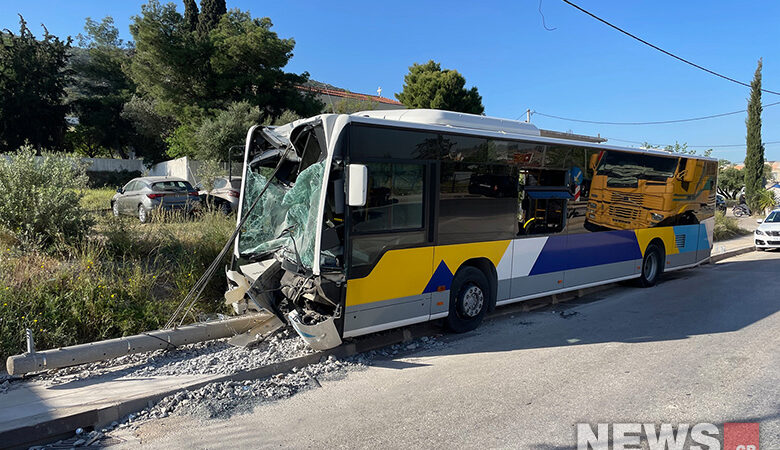 Τροχαίο με λεωφορείο στα Λιόσια – Έπεσε σε κολόνα ηλεκτροφωτισμού, πέντε τραυματίες