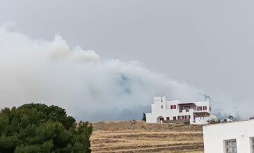 Βελτιωμένη εικόνα παρουσιάζει η φωτιά στην Πάρο