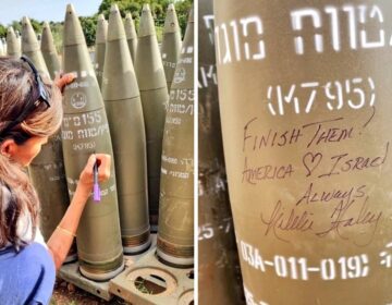 Η Νίκι Χέιλι έγραψε «αποτελειώστε τους» σε ισραηλινή οβίδα – Δείτε φωτογραφίες