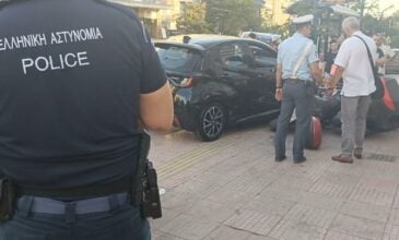 Αυτοκίνητο «καβάλησε» το πεζοδρόμιο της Κηφισίας στους Αμπελόκηπους και παρέσυρε πεζούς