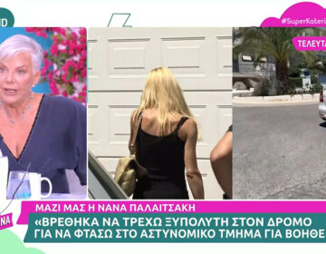 Νανά Παλαιτσάκη για κακοποίηση από σύντροφό της: «Υπήρξα θύμα κακοποίησης – Με κλώτσησε μέσα στο κανάλι»