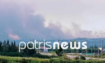 Μεγάλη πυρκαγιά κοντά σε σπίτια στο Αλποχώρι του Πύργου Ηλείας