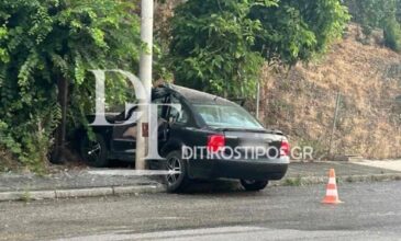 Τροχαίο στο Άργος Ορεστικό – Αυτοκίνητο έπεσε πλαγιομετωπικά σε τσιμεντένια κολώνα