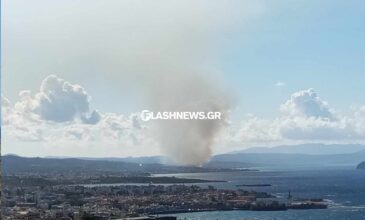 Φωτιά κοντά σε ξενοδοχείο στον Πλατανιά – Ήχησε το 112