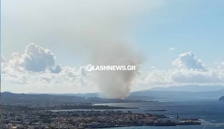 Φωτιά κοντά σε ξενοδοχείο στον Πλατανιά – Ήχησε το 112