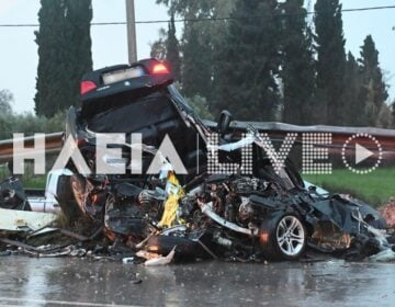 Τρομακτικό τροχαίο στην Ηλεία: Μετωπική σύγκρουση αυτοκινήτου με λεωφορείο του ΚΤΕΛ στην εθνική οδό Πατρών-Πύργου