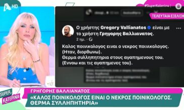 Κατερίνα Καινούργιου για Γρηγόρη Βαλλιανάτο: «Είδα το σχόλιο για τον Αλέξη Κούγια και ανατρίχιασα»