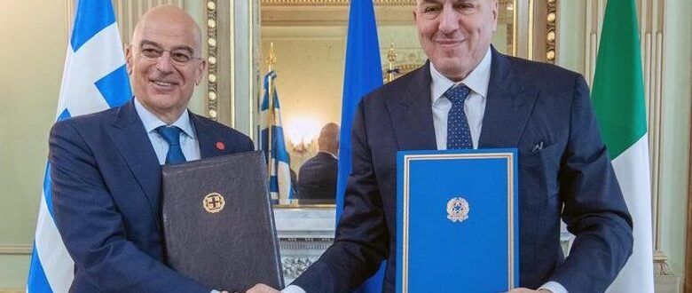 Συμφωνία για θέματα εναέριας αστυνόμευσης υπέγραψαν ο Δένδιας και ο Ιταλός ομόλογός του