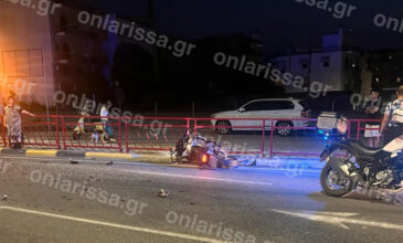 Νεκρή 52χρονη που εκτοξεύτηκε από τη μηχανή και κατέληξε σε παρμπρίζ αυτοκινήτου στη Λάρισα