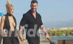 Ιωάννα Τούνη και Στάθης Σχίζας χέρι-χέρι στην Μύκονο