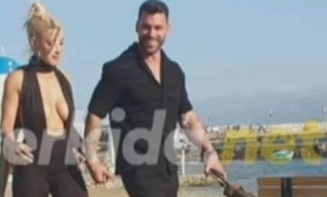 Ιωάννα Τούνη και Στάθης Σχίζας χέρι-χέρι στην Μύκονο