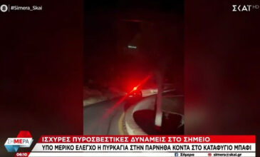 Υπό μερικό έλεγχο η πυρκαγιά που ξέσπασε σε δασική έκταση στην Πάρνηθα